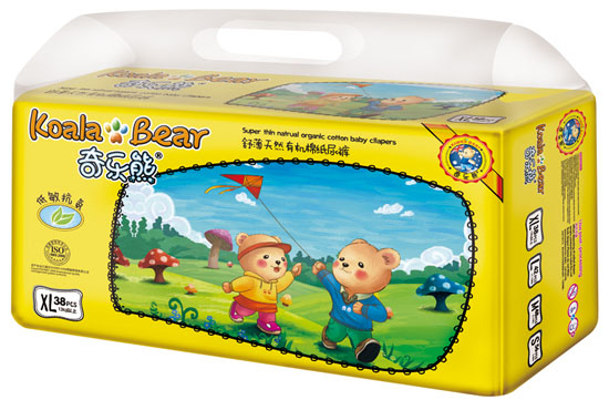 奇樂熊舒薄有機(jī)棉尿褲XL碼38片