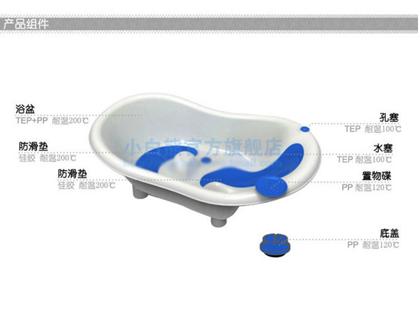 小白熊歡豆嬰兒浴盆產(chǎn)品組件