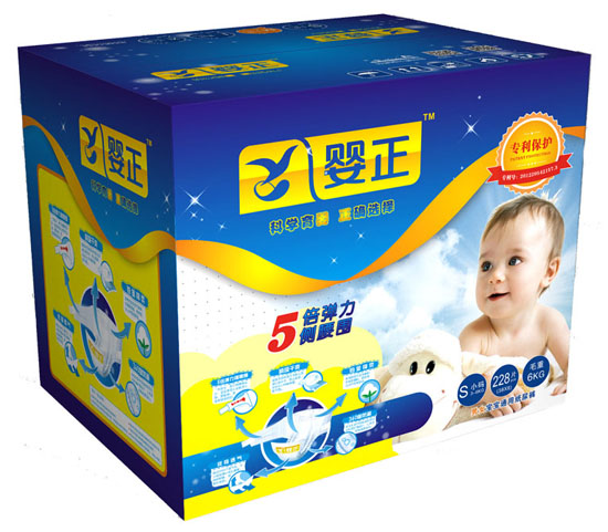 嬰正男女寶寶通用紙尿褲整箱S碼264片