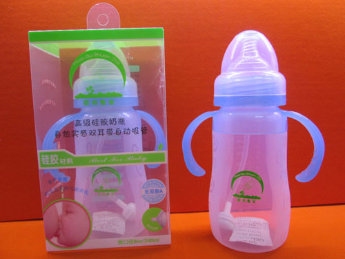 苗哺專(zhuān)家8安雙耳帶自動(dòng)吸管高級(jí)硅膠奶瓶