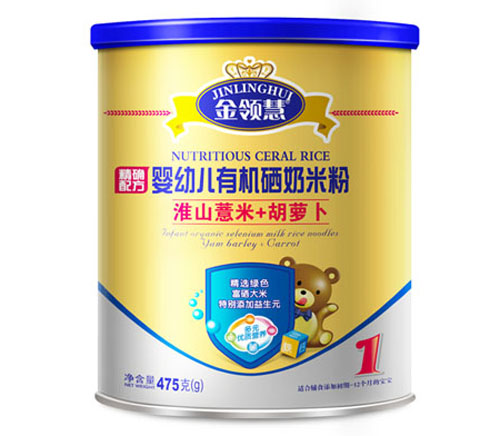 金領(lǐng)慧淮山薏米+胡蘿卜嬰幼兒有機(jī)硒米粉1段