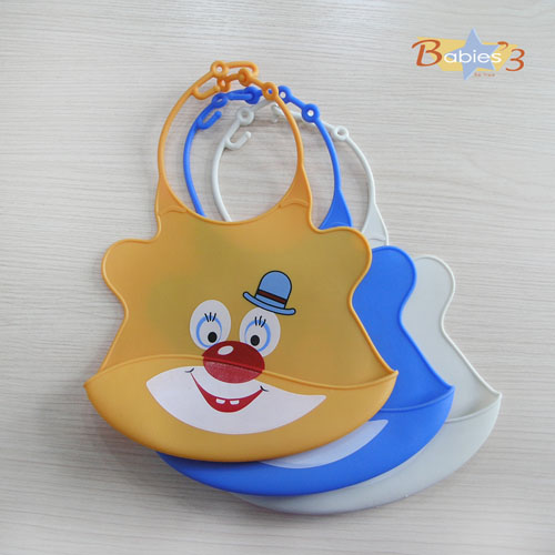 貝三寶小丑卡通-硅膠圍兜