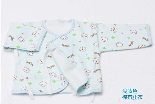 KUNKUN嬰兒棉質(zhì)肚衣淺藍色