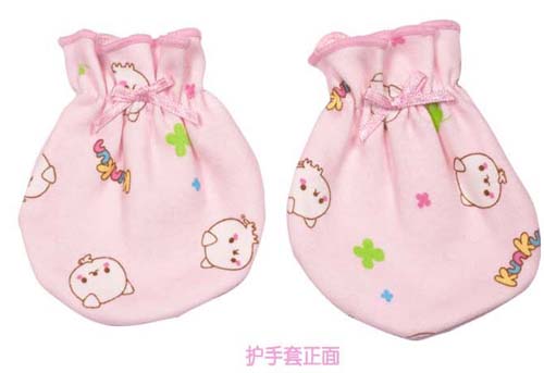 KUNKUN嬰兒棉質(zhì)護(hù)手套粉紅色