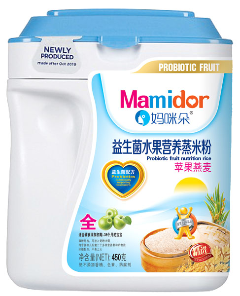 媽咪朵蘋果燕麥益生菌水果營養(yǎng)蒸米粉