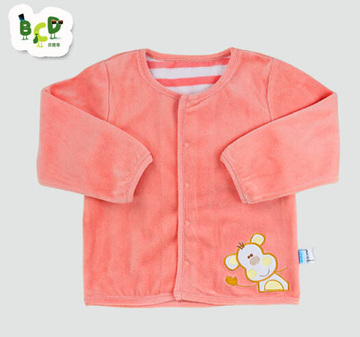 貝茜蒂粉色珊瑚絨嬰兒外套