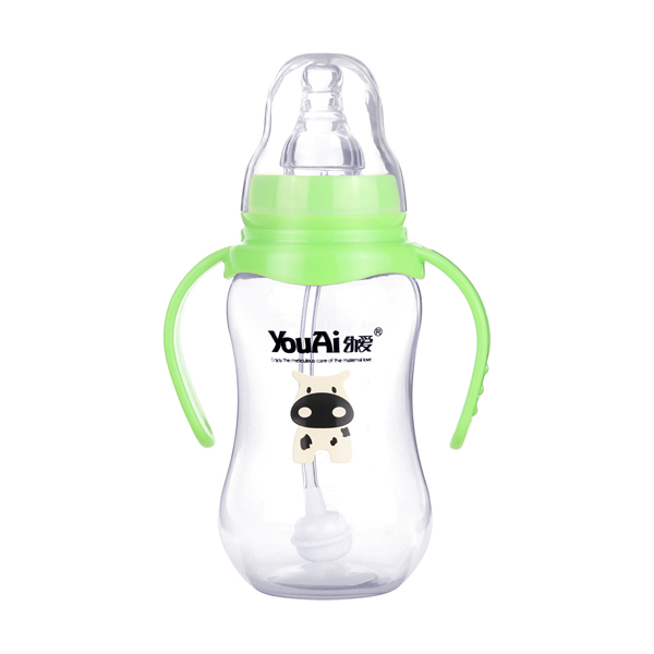 幼愛(ài)PP標(biāo)口帶柄自動(dòng)吸葫蘆奶瓶180ml
