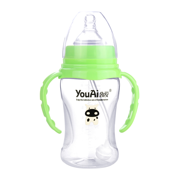 幼愛EQ寬口帶柄自動(dòng)吸PP奶瓶240ml