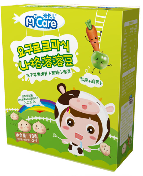 米卡兒凍干蘋(píng)果胡蘿卜酸奶小溶豆