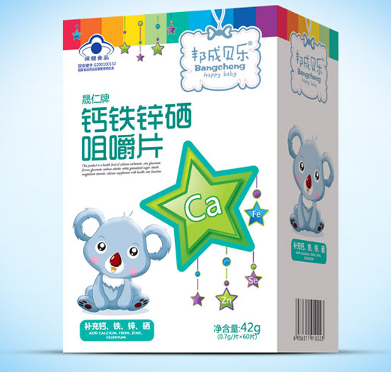 邦成貝樂(lè)鈣鐵鋅硒咀嚼片盒裝