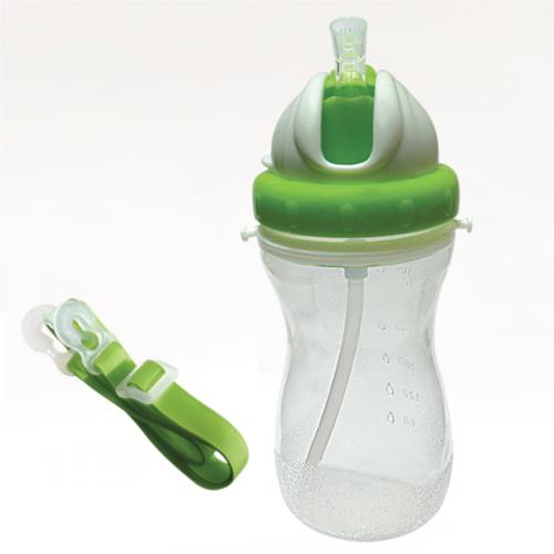 可娃背帶吸管磨砂防漏兒童水壺