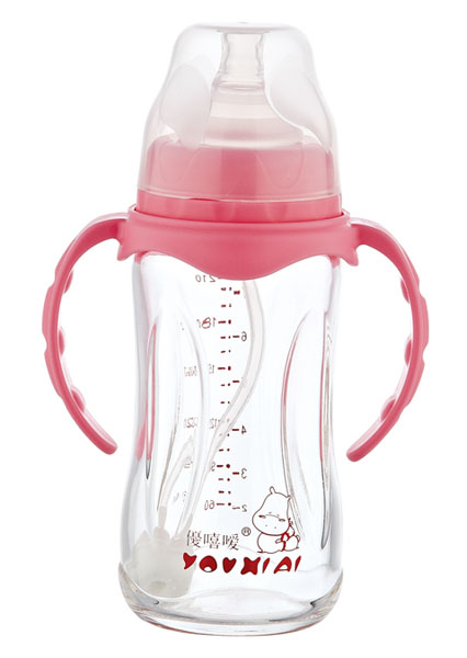 優(yōu)嘻噯全抗體玻璃自動(dòng)奶瓶紅色240ml