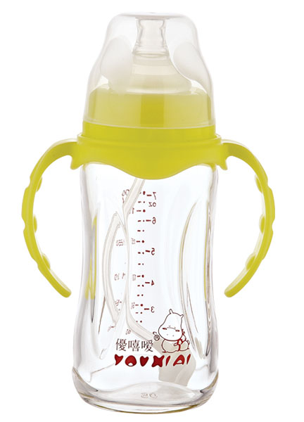 優(yōu)嘻噯全抗體玻璃自動(dòng)奶瓶黃色200ml