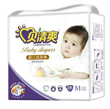 貝清爽超級薄嬰兒紙尿褲M24片