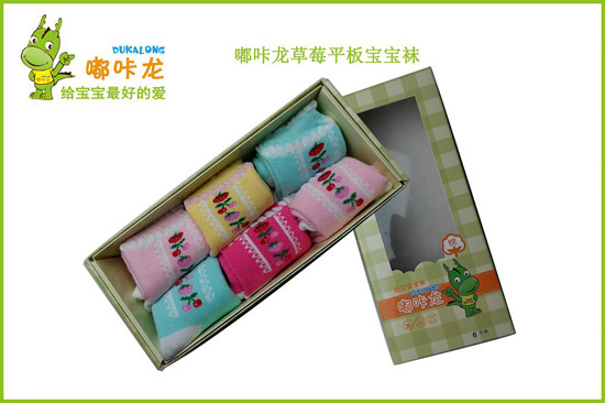 嘟咔龍反口點(diǎn)膠小鴨子小號1雙裝立體襪