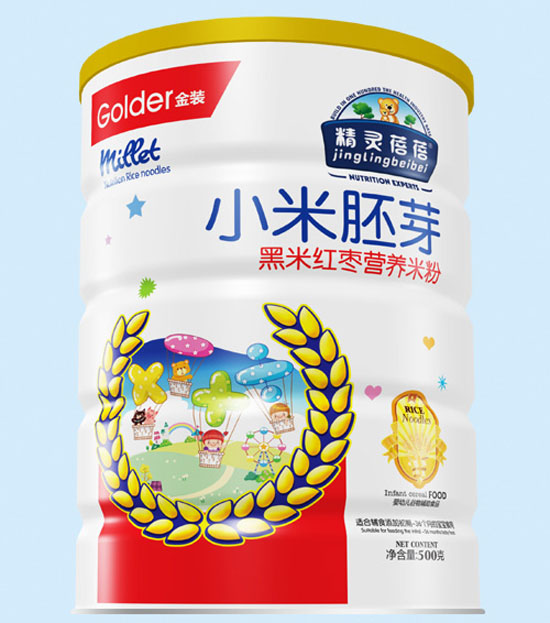 精靈蓓蓓黑米紅棗小米胚芽營養(yǎng)米粉