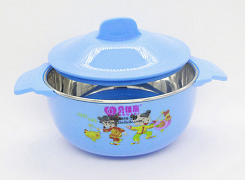 貝佳親嬰兒雙耳碗藍(lán)色