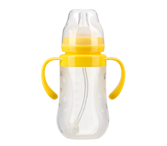 貝嬰奇240ml寬口硅膠奶瓶黃