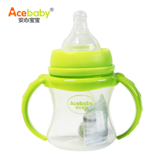 安心寶寶150ml小蠻腰PP奶瓶綠色