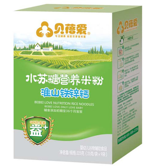 貝蓓愛(ài)水蘇糖淮山鐵鋅鈣米粉盒裝