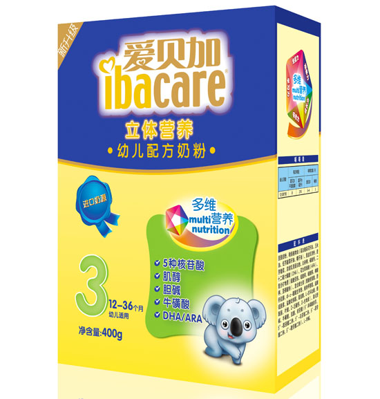 愛貝加立體營養(yǎng)幼兒配方奶粉盒裝3段
