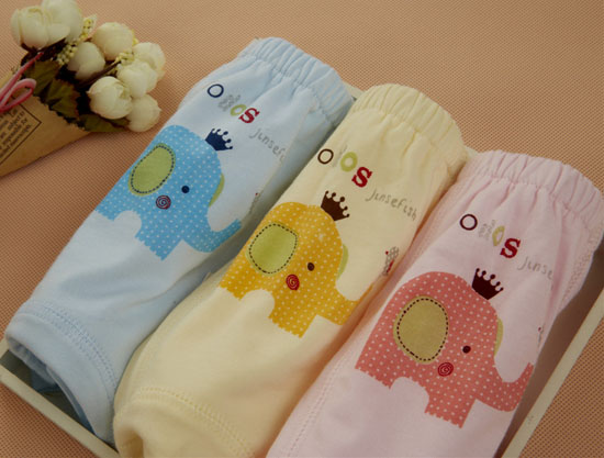 金色小魚(yú)純棉素色單面嬰童內(nèi)褲