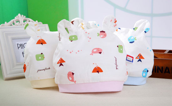 金色小魚(yú)單面蘆薈纖維雙耳帽