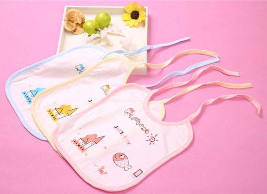 金色小魚(yú)單面蘆薈纖維中號(hào)口水圍