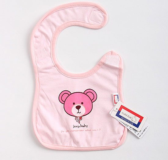 金色小魚單面素色純棉搭肩口水圍