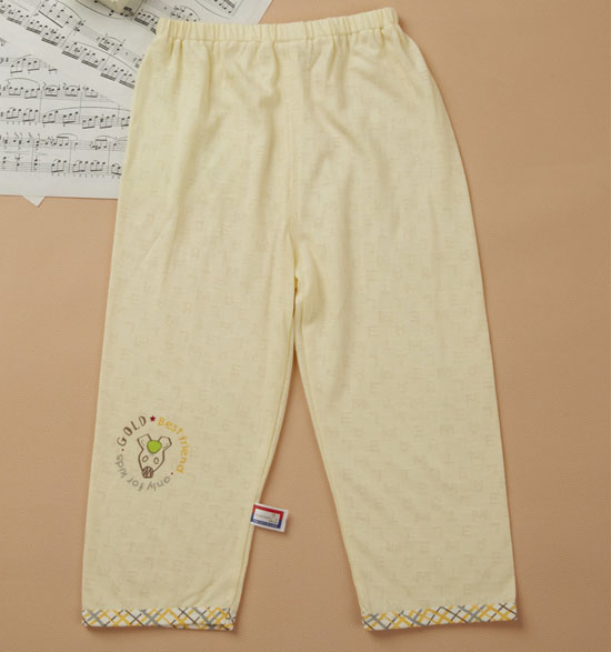 金色小魚竹纖維雙面素色單條褲