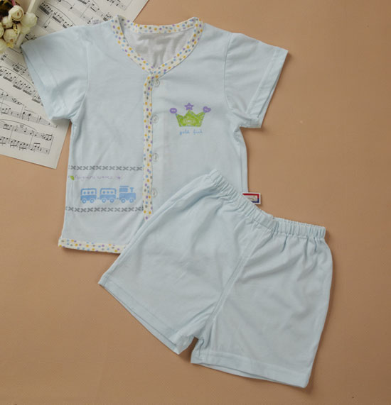 金色小魚精棉素色單面快樂之旅短袖桃開套