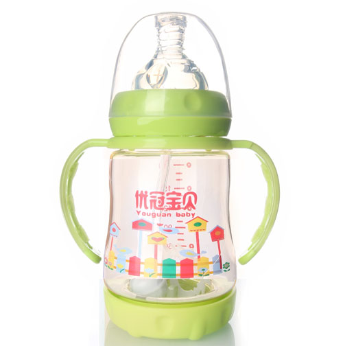 優(yōu)冠寶貝防脹氣PPSU奶瓶180ml綠色
