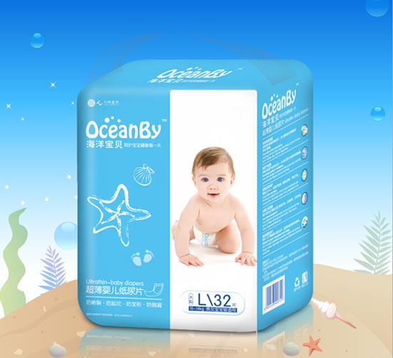 海洋寶貝超級(jí)薄紙尿片單包L碼32片