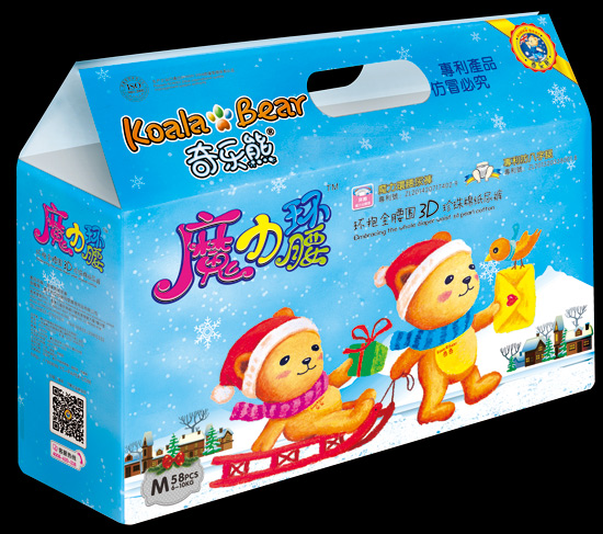 奇樂(lè)熊魔力環(huán)腰3D珍珠棉紙尿褲M(mǎn)