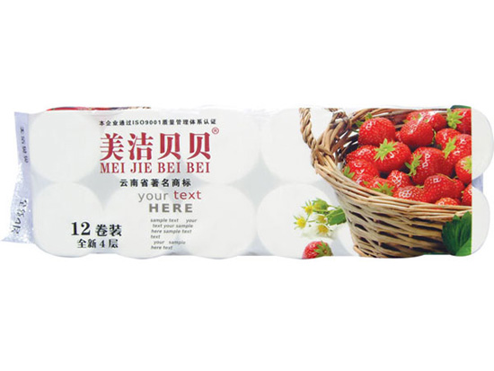 美潔貝貝4層草莓無(wú)心12卷1300g