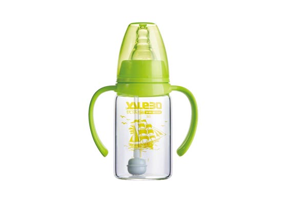 優(yōu)樂寶標口徑有柄自動晶鉆玻璃奶瓶120ML(S)