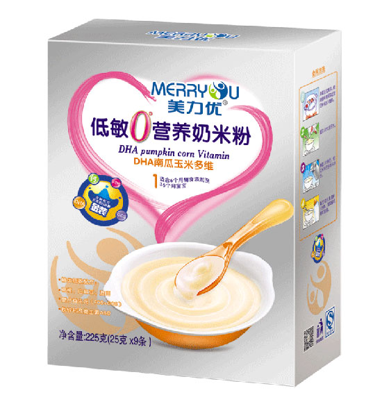 美力優(yōu)DHA南瓜玉米多維低敏0°營養(yǎng)奶米粉1段