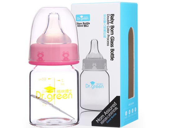 格林博士標口初生yinge玻璃奶瓶60ML紅色