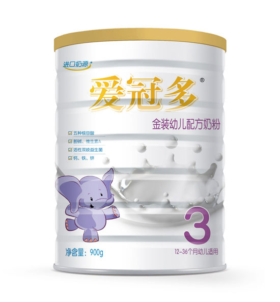 愛(ài)冠多金裝幼兒配方奶粉3段900g
