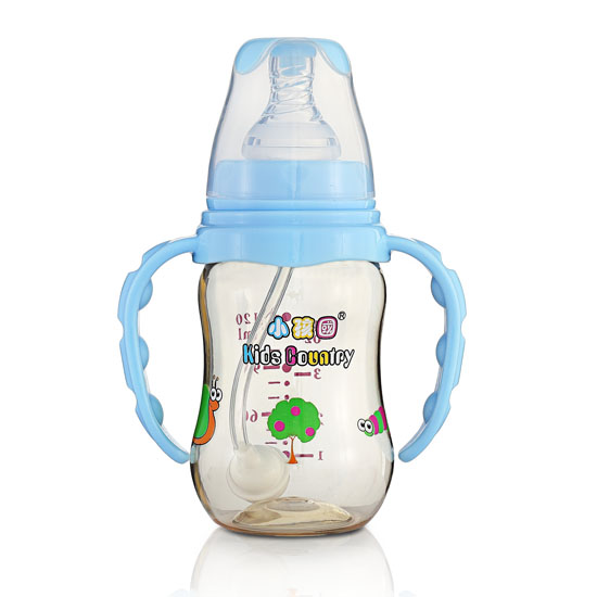 小孩國初生標口弧形自動PPSU安全奶瓶120ML藍色