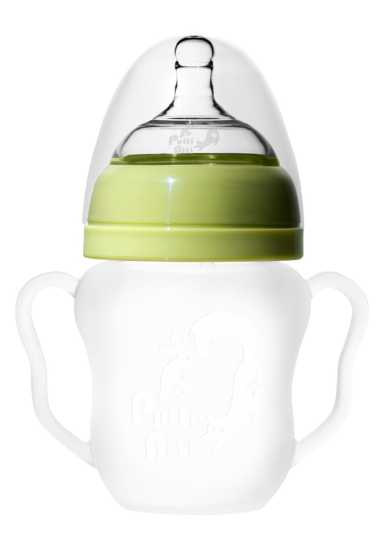 福帝愛迪帶奶蓋握把吸管奶瓶160ml綠-