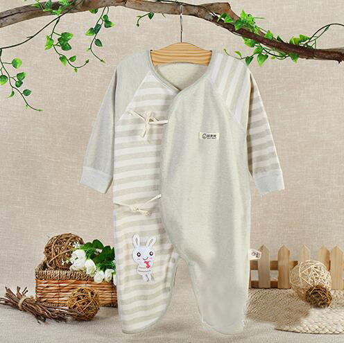 蓓琪兔嬰兒服飾2015秋冬新品彩棉系列蝴蝶哈衣0