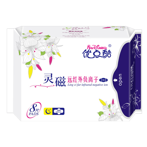 優(yōu)點酷靈磁遠(yuǎn)紅外負(fù)離子衛(wèi)生巾(夜用)