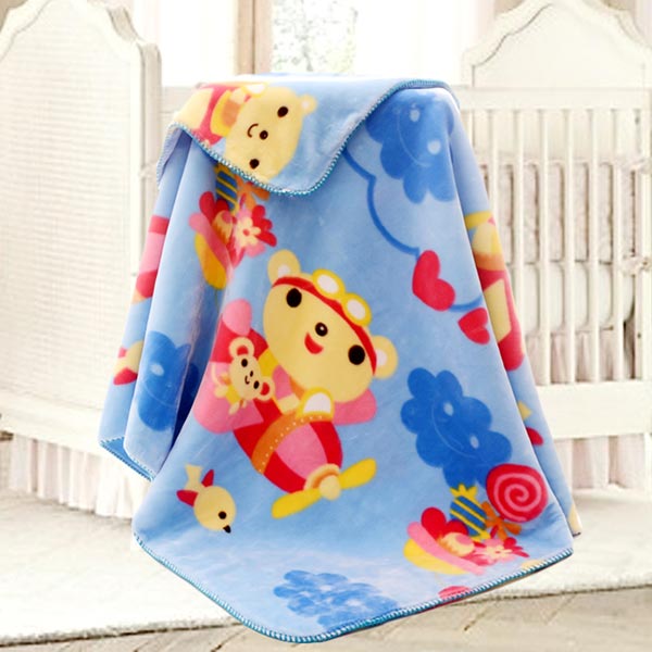 亞奧超柔云毯飛機熊藍色