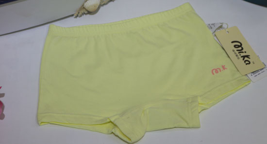 啤啤小魚(yú)銀離子女童抗菌內(nèi)褲黃色加寬