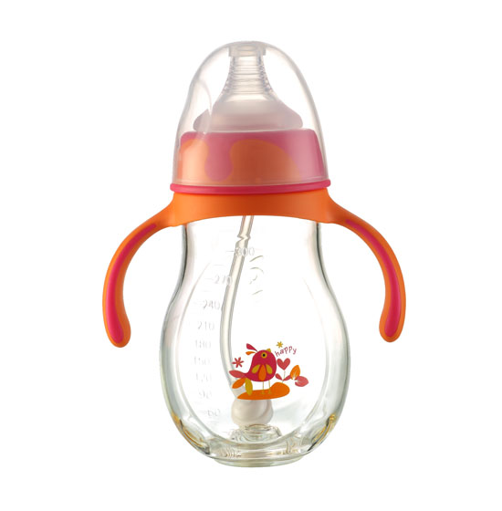 優(yōu)嘻噯黃金PA自動(dòng)奶瓶300ml橙色