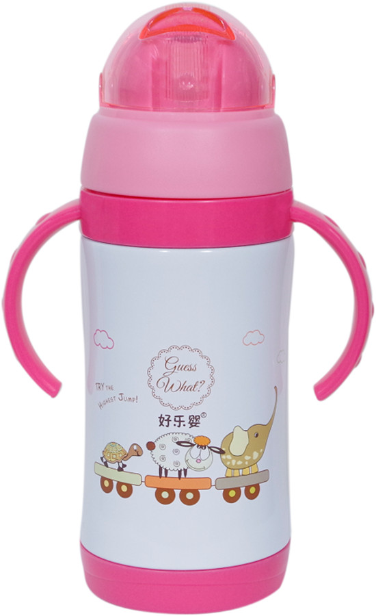 好樂嬰雙柄水杯圓蓋紅色