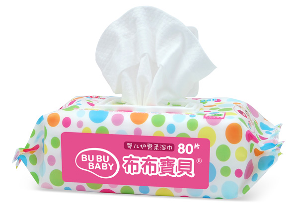 布布寶貝嬰兒綿柔護臀濕巾粉色側(cè)
