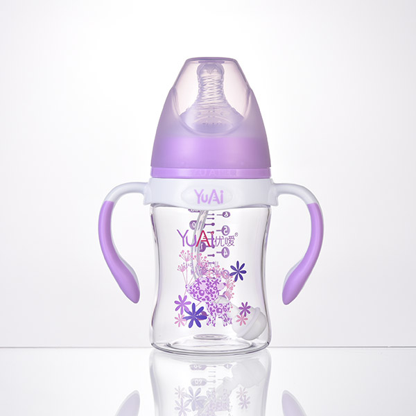 優(yōu)噯6安寬口弧線型手柄自動Tritan奶瓶(180ml)