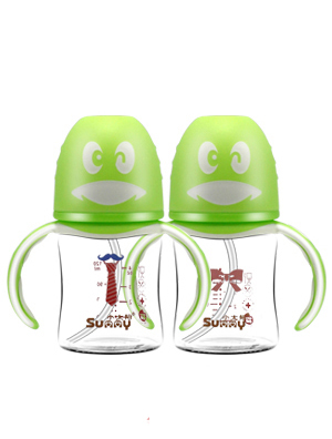 小太陽(yáng)可愛企鵝晶鉆玻璃奶瓶120ML